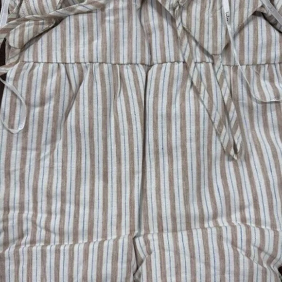 Lulus Beauty at the Beach Tan Striped Tiered Tassel Maxi Dress NWT - Picture 8 of 11